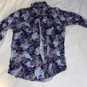 Denim and Flower paisley button down